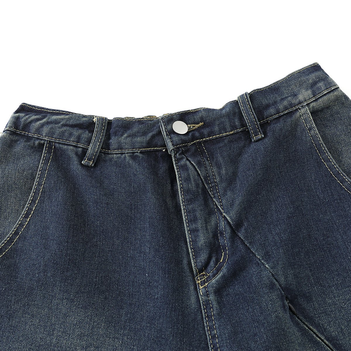 Bermudas con cintura elástica y cremallera decorativa