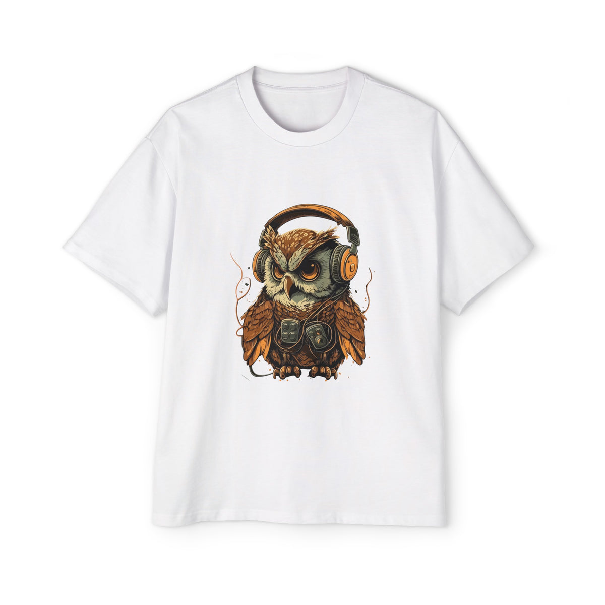 Owl With Headphones Vintage Graphic Tee-INNBLAC Fashion Apparel