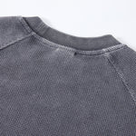 Boxy Waffle Washed Distressed Raglan Tee