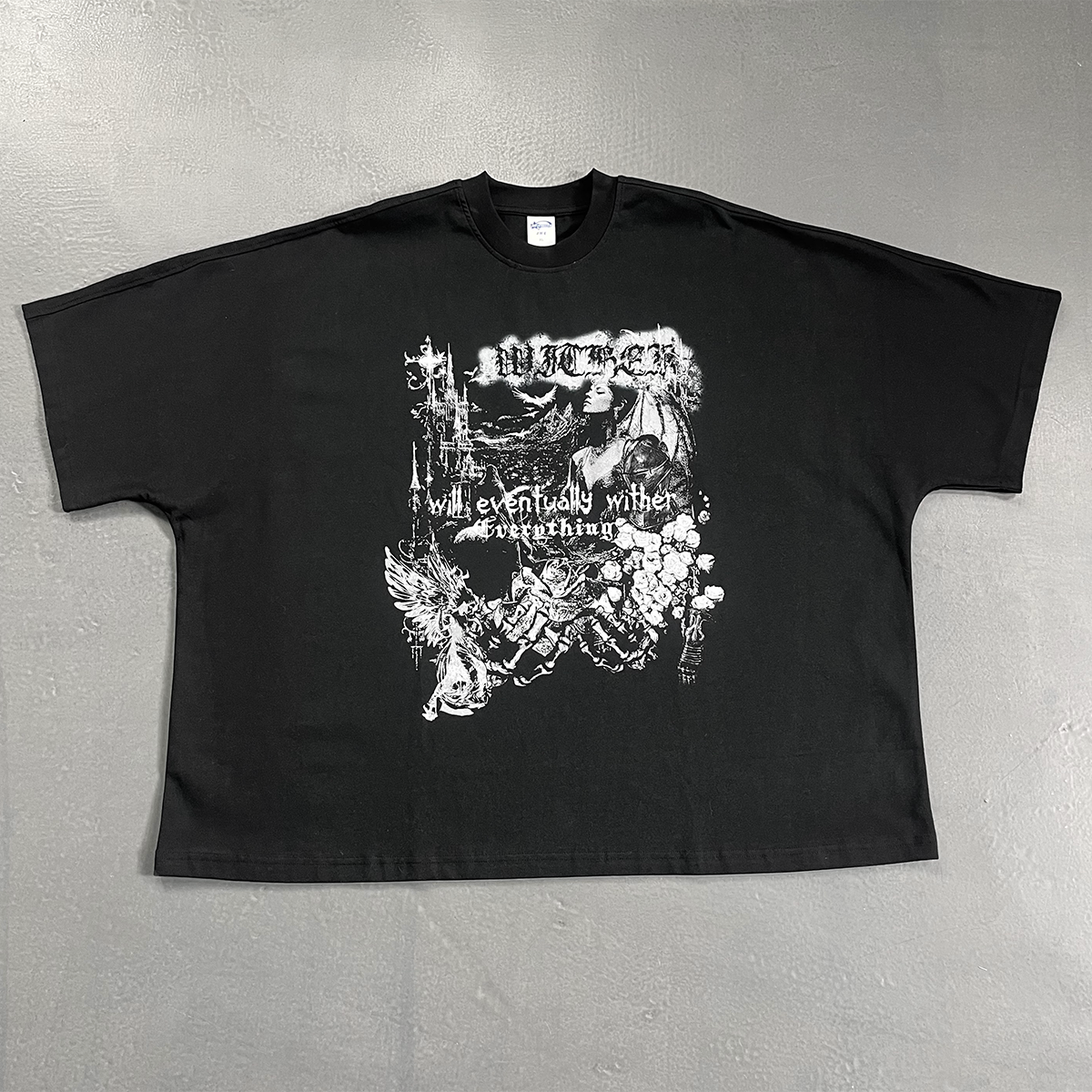 Seamless Print Oversized Boxy Cotton Tee