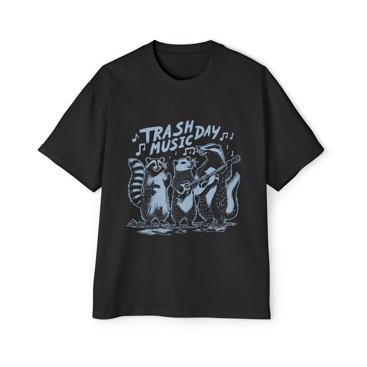 Raccoon Possum Skunk Singing Graphic Tee-INNBLAC Fashion Apparel