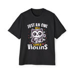 Owl loves Violins Graphic Tee-INNBLAC Fashion Apparel