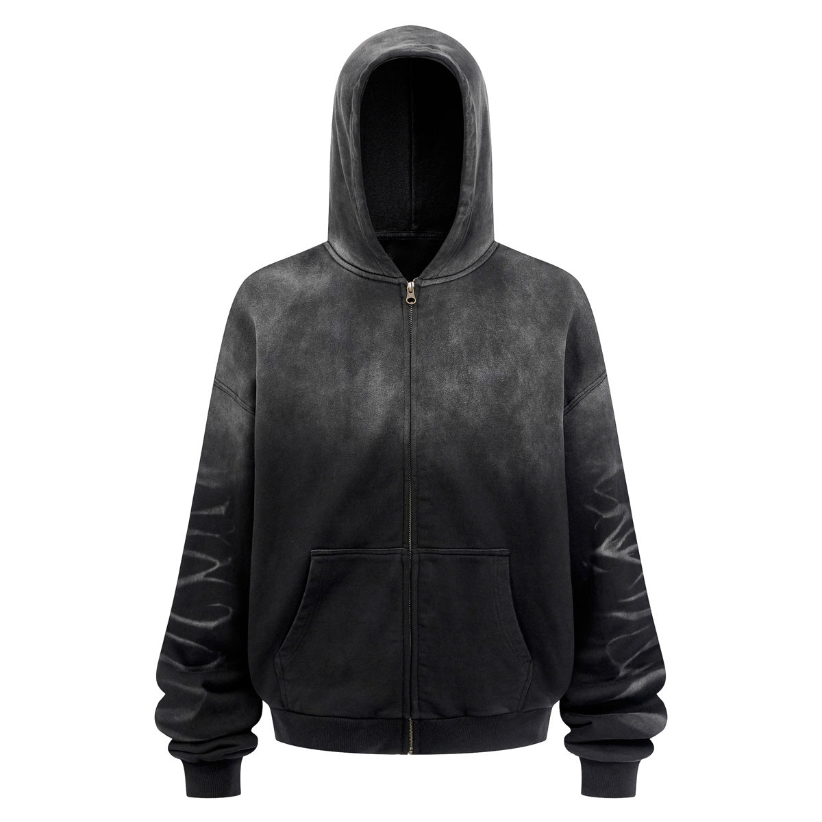 Tiger Stripes Gradient Color Zip Up Hoodie