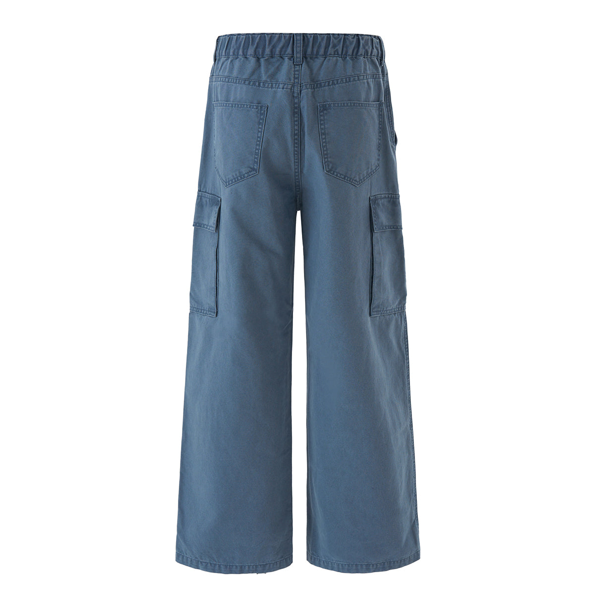 Wide Leg Cargo Pants Elastic Waistband Multi Pocket