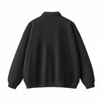 Solid Color Fleece Polo Collar Sweatshirt