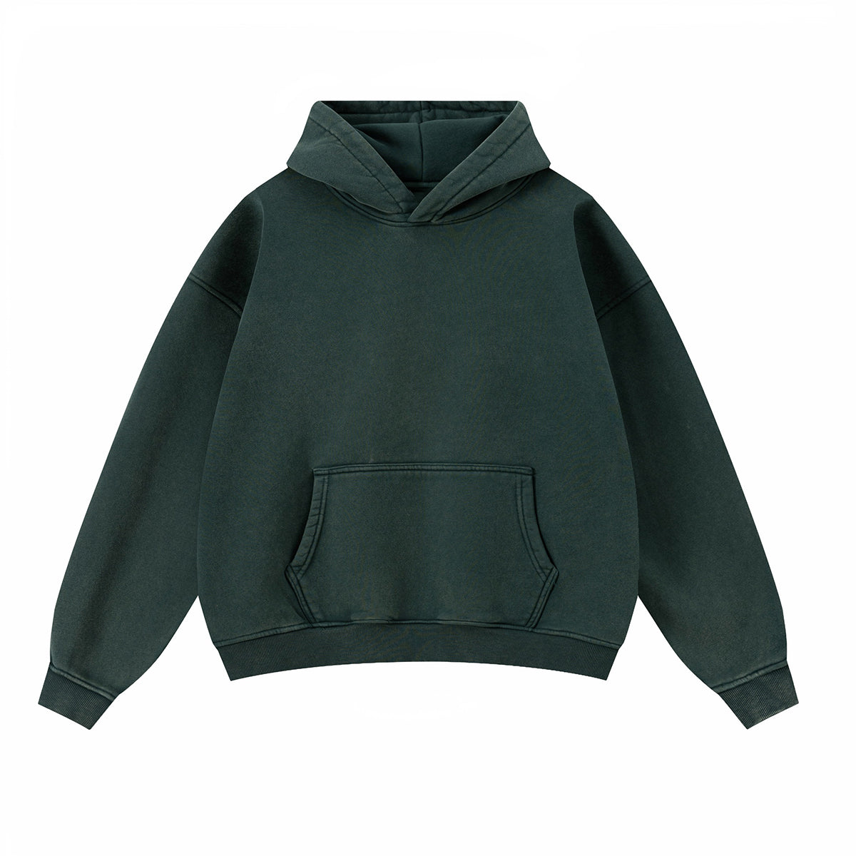 Soft Cotton Fleece Front Pocket Pullover Hoodie