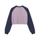 Contrasting Colors Raglan Long-Sleeve Cropped Sweatshirt