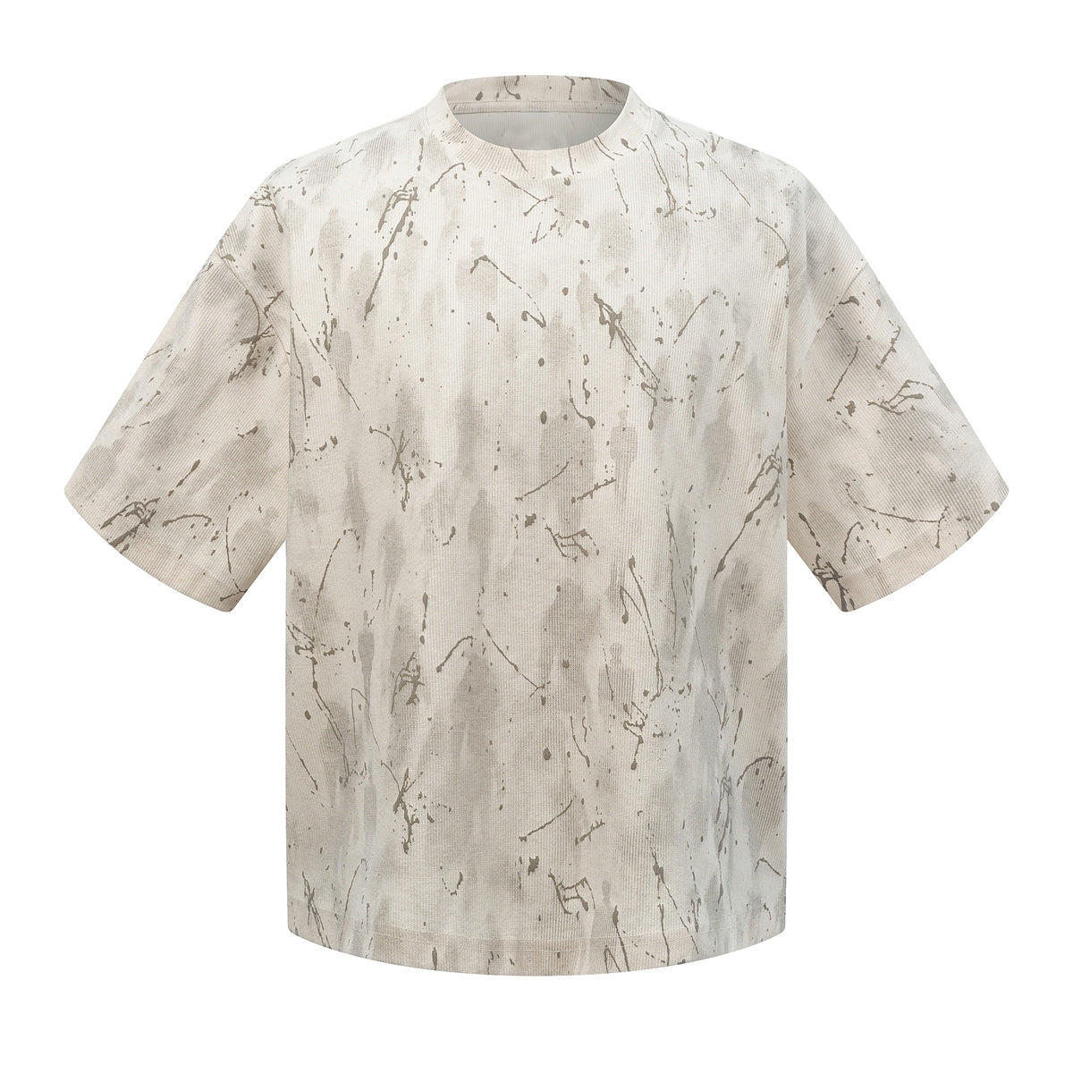 Gradient Jacquard Crack Distressed Statement Tee