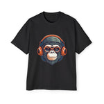 Monkey With Headphones Graphic Tee-INNBLAC Fashion Apparel