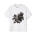 Funny Man Punching Bear Hunting Graphic Tee-INNBLAC Fashion Apparel