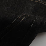 Contrast Stitching Detail Wide Leg Denim Pants