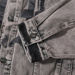 "BODY" Graphic Distressed Denim Jacket