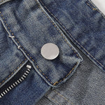 Wide Leg Pinstripe Detail Denim Jeans