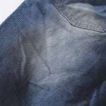 Grungy Wash Ripped Hem Denim Bermuda Shorts