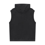 Raw Edge Sleeveless Muscle Hoodie