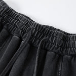 Streetwear Distressed Curved Panel Straight-Leg Pants