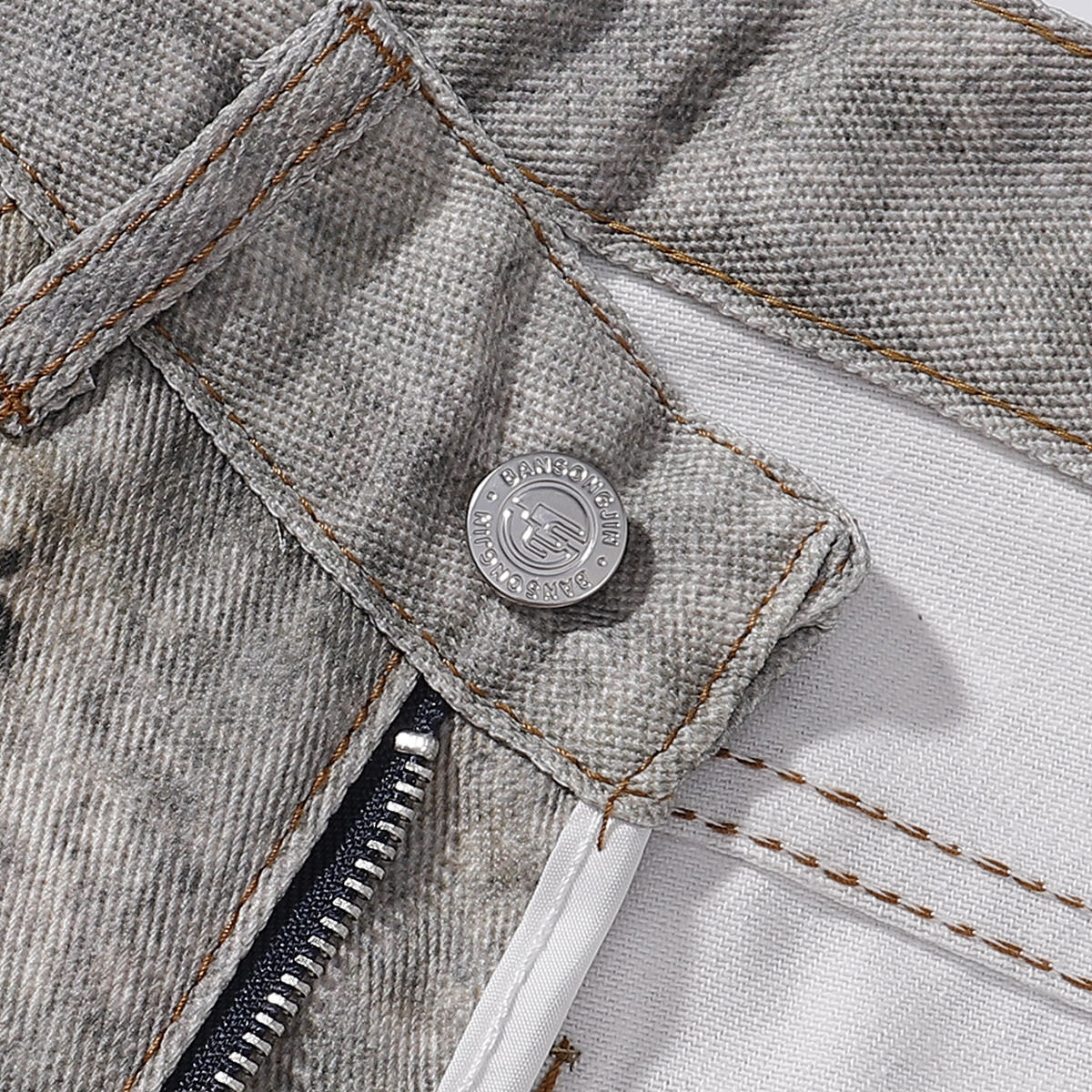 Streetwear Printed Straight Leg Jeans