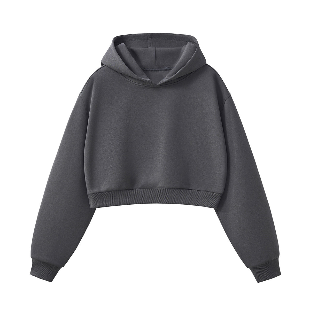 Women's Solid Color Relaxed Cropped Hoodie