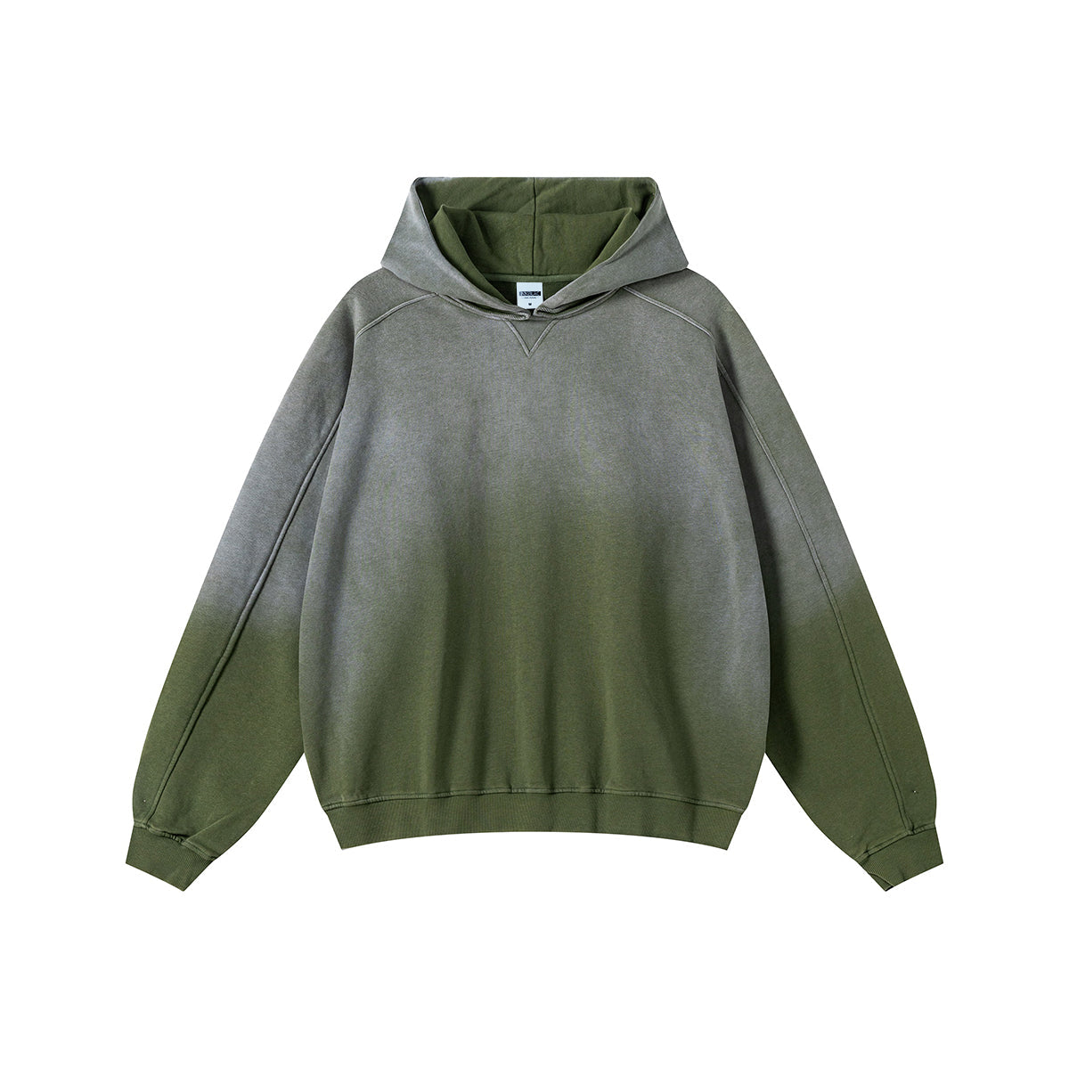 Heavyweight Washed Ombre Faded Cotton Hoodie