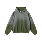 Heavyweight Washed Ombre Faded Cotton Hoodie