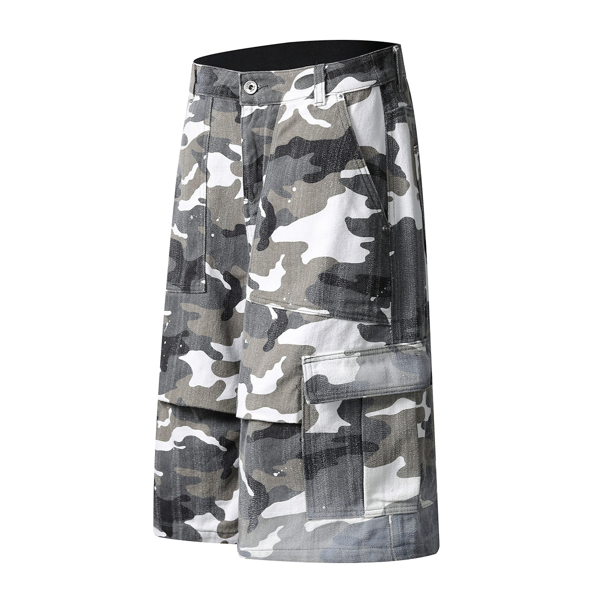 Straight Leg Camo Cargo Bermuda Shorts