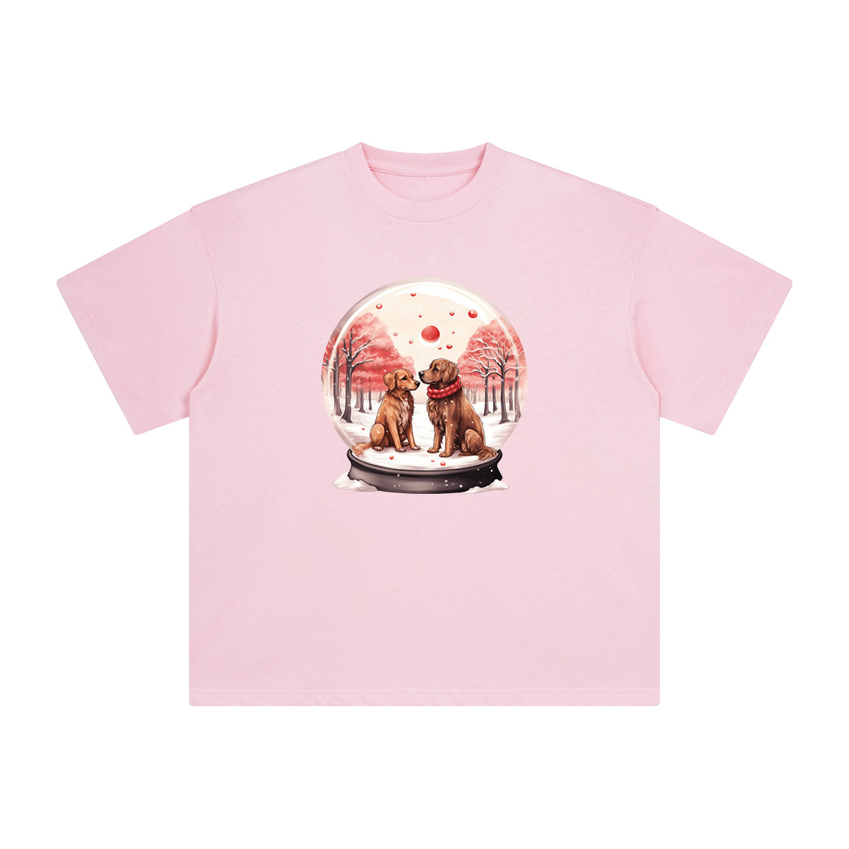 Valentine Dogs Globe Graphic Tee-INNBLAC Fashion Apparel