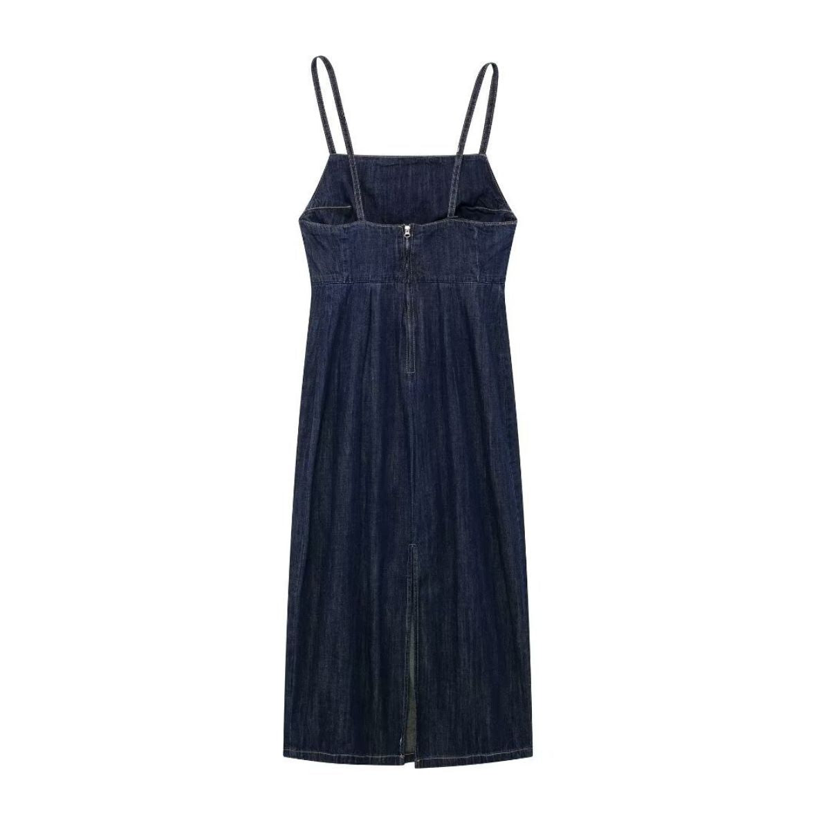 Indigo Spaghetti Straps Denim Maxi Dress