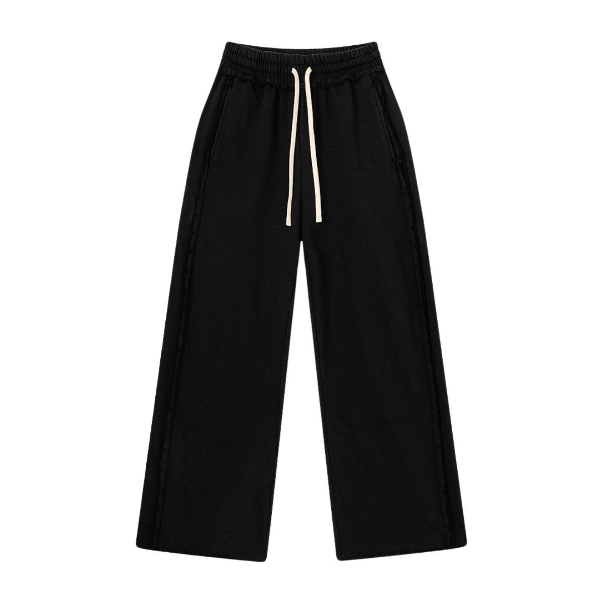 Relaxed Raw Hem Puddle Pants