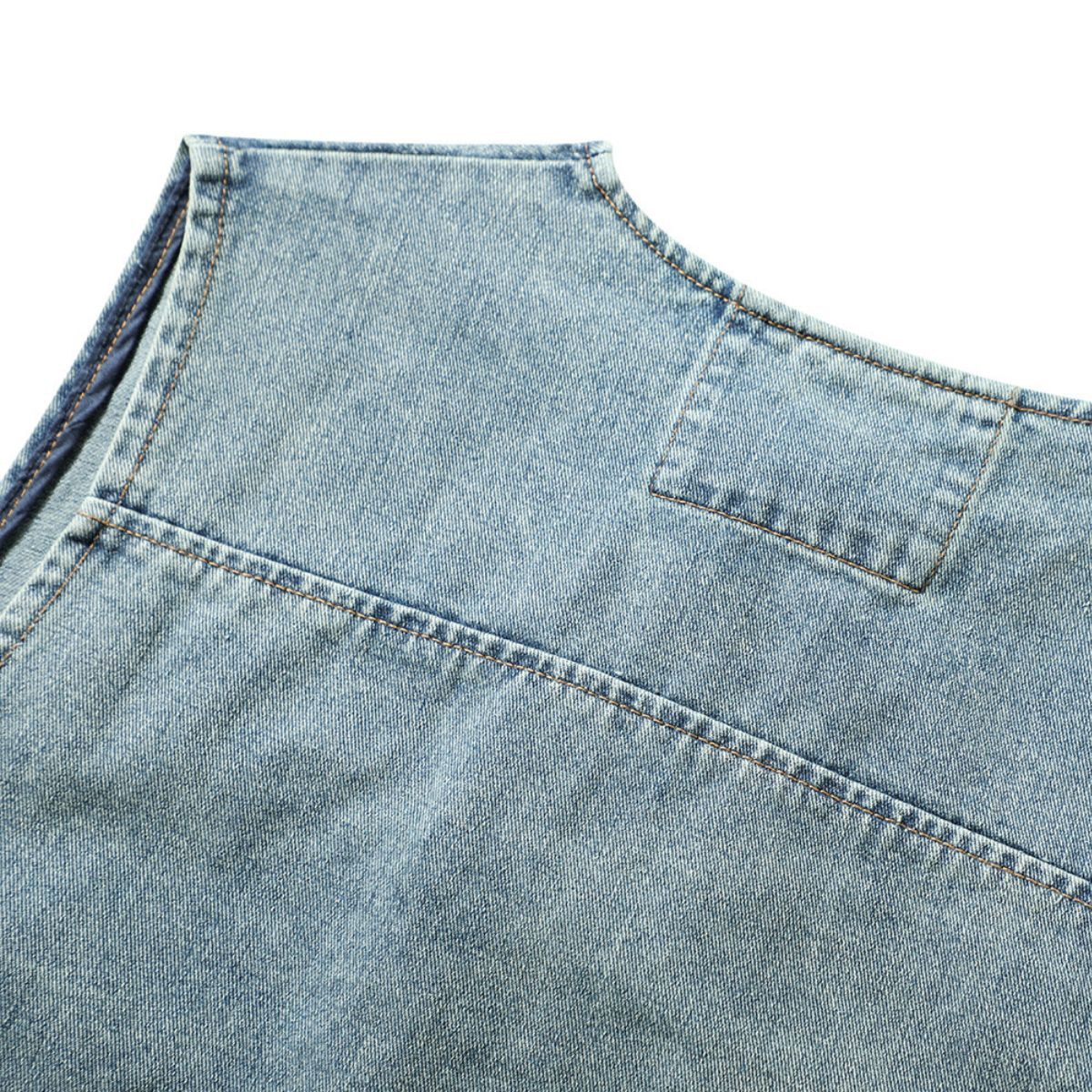 Washed Cut-Out Denim Vest