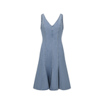 Light Wash V-Neck A-Line Denim Dress