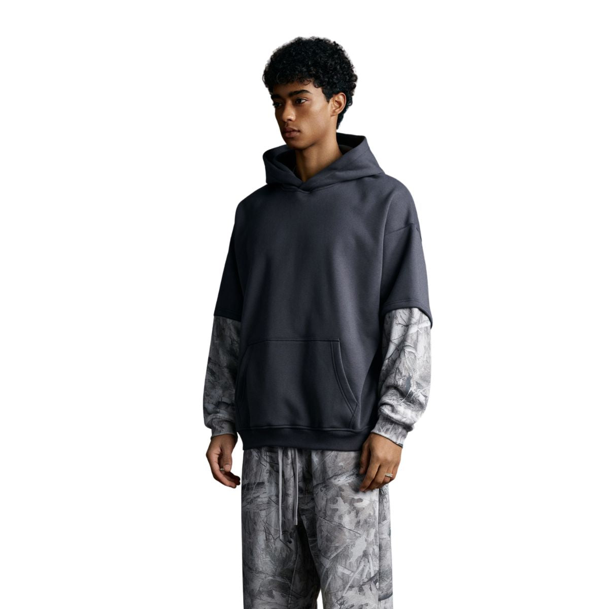 Branch Camo Two-Layer Sleeve Fleece Hoodie