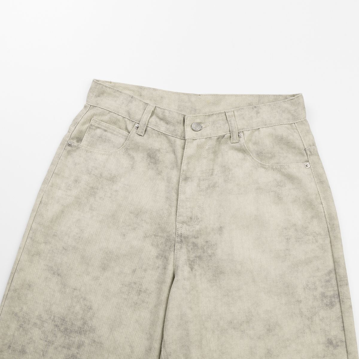 Marble Print Loose Straight Trousers