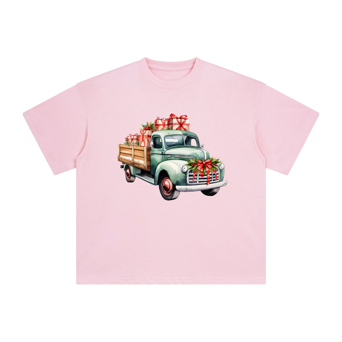 Vintage Christmas Truck Graphic Tee-INNBLAC Fashion Apparel