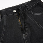 Vintage Washed Paneled Barrel-Leg Baggy Jeans