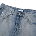 Vintage Washed Reverse Panel Slim Flare Jeans
