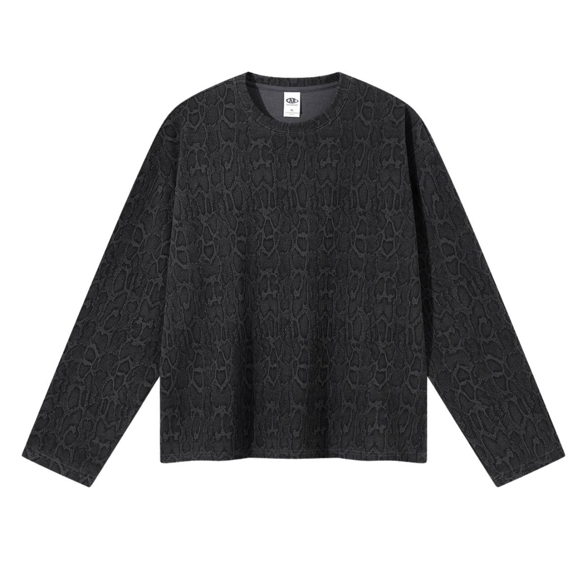 Vintage Snake Texture Waffle Long-Sleeve T-Shirt