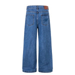 Vintage Blue Wide Leg Washed Denim Jeans