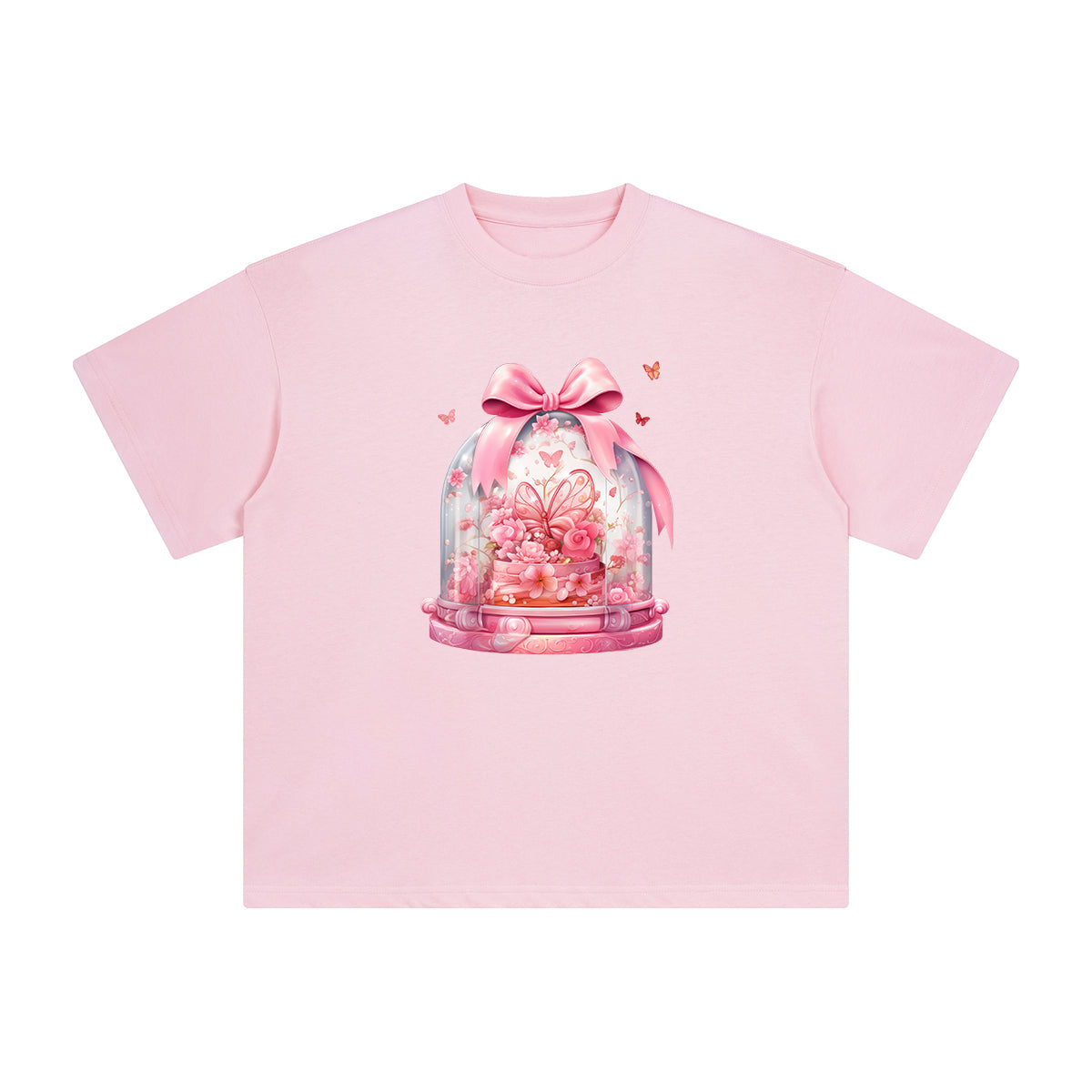 Valentine Bow Globe Graphic Tee-INNBLAC Fashion Apparel