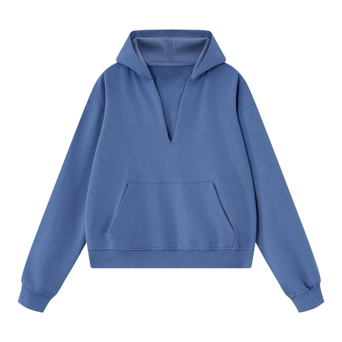 Old Money Drop‑Shoulder Loose V‑Neck Hoodie