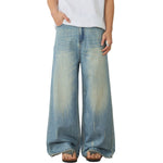 Mud WashedOversized Faded Ripped Jeans