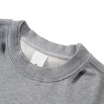 Cotton Terry Washed Distressed Graffiti Drop‑Shoulder Crewneck Sweatshirt