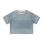 Washed Cotton Oversized Crew Neck Tee