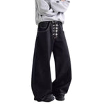 Vintage Hook-Front Barrel-Leg Denim Jeans