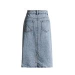 Women's Cut-Out Denim Midi Skirt