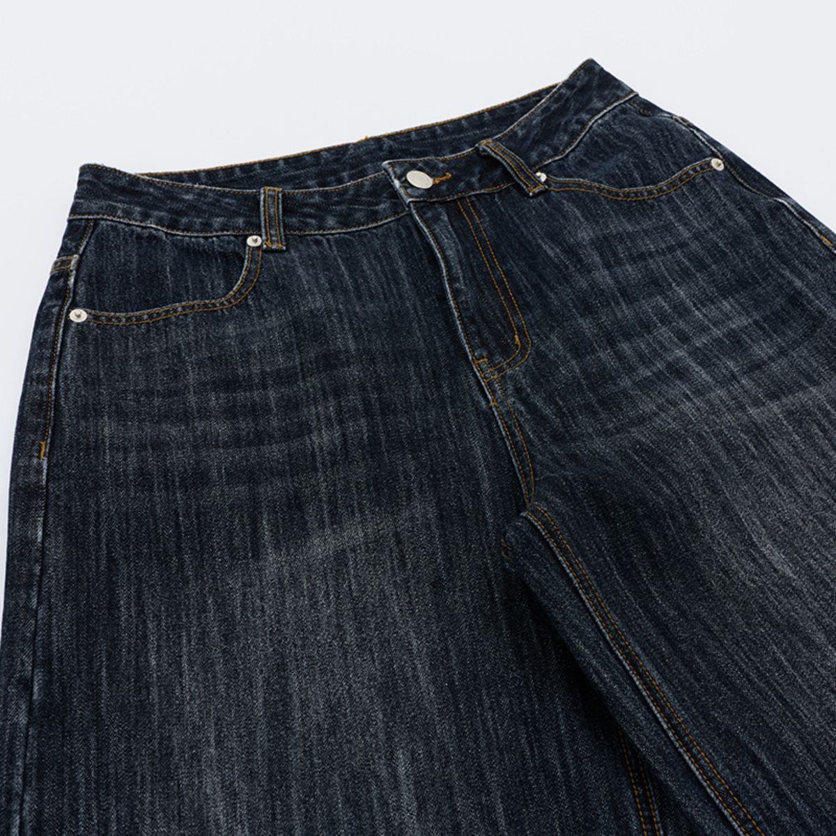 Vintage Slub Denim Wide Leg Jeans
