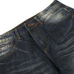 Washed Whiskering Micro Flare Vintage Denim Jeans