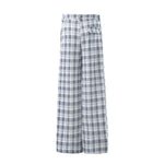 Vintage Plaid Pleated Wide Leg Trousers