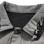 Street Hip-hop Distressed Patchwork Denim Jacket