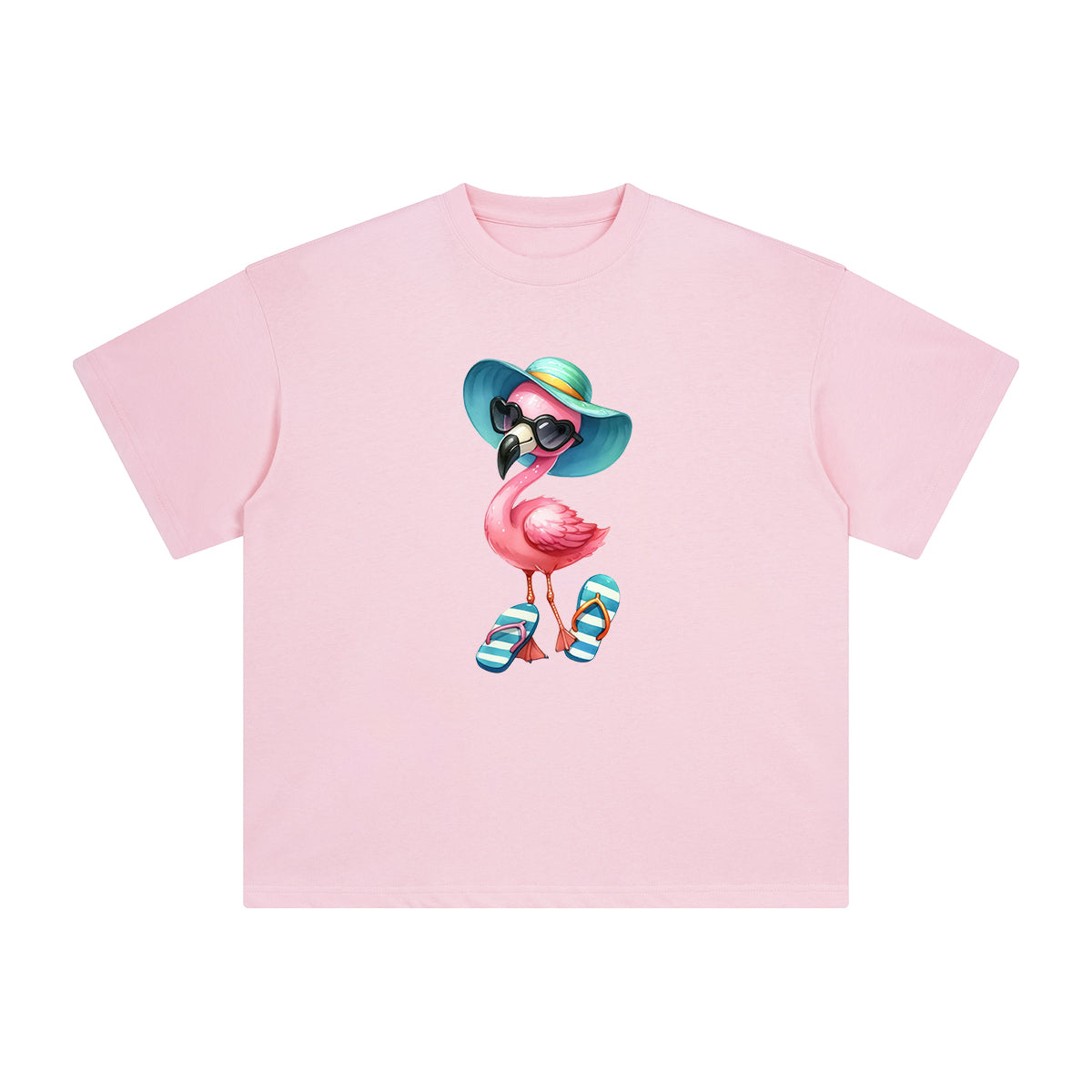 Flamingos Vacation Comic Graphic Tee-INNBLAC Fashion Apparel