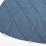 Diagonal Stitching Denim Spaghetti Strap Dress